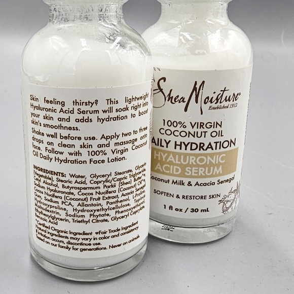 2x Shea Moisture 100% Virgin Coconut Oil Hyaluronic Acid Serum - Picture 3 of 3